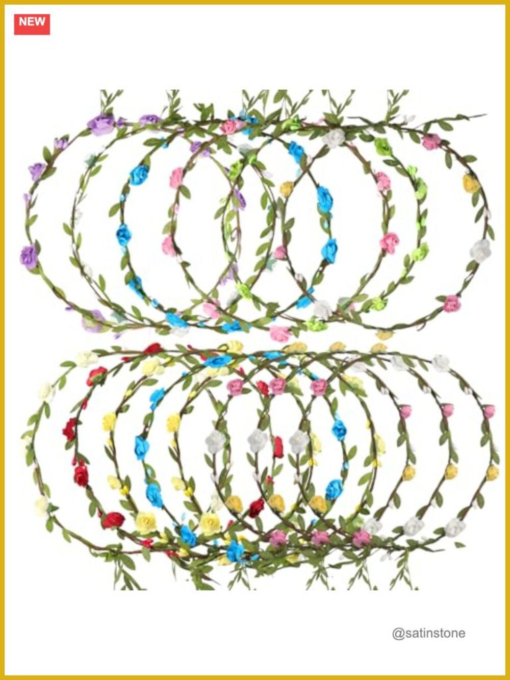 15pc Flower Crown Headbands Paper Cloth Hair Accessories Wedding Party